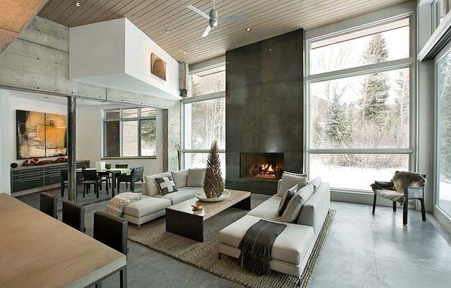 Aspen house with concrete wall