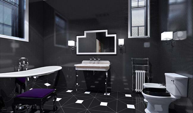 Bathroom designs with black color