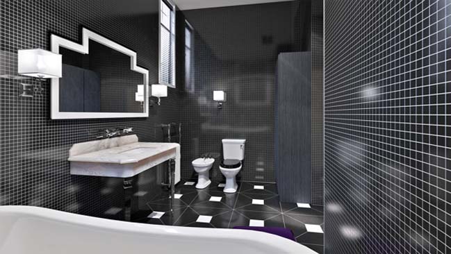 Bathroom designs with black color