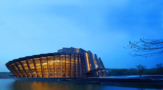 Unique architecture of Wuzhen theater in China