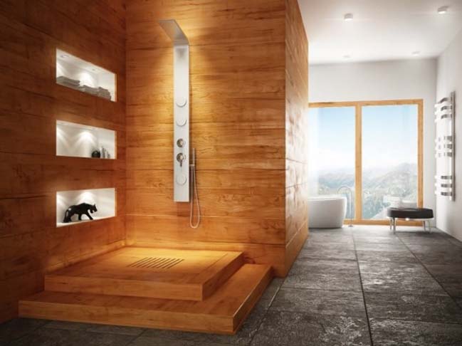 12 bathroom designs with wooden furniture