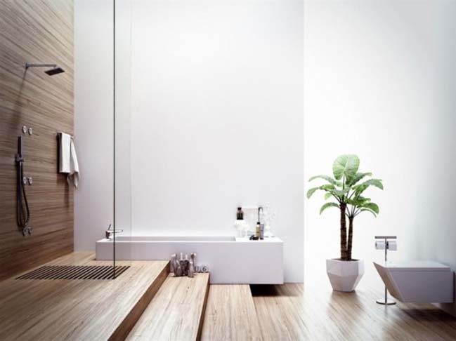 12 bathroom designs with wooden furniture