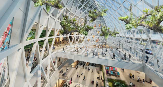 Amazing expansion architecutre of Changi Airport in Singapore