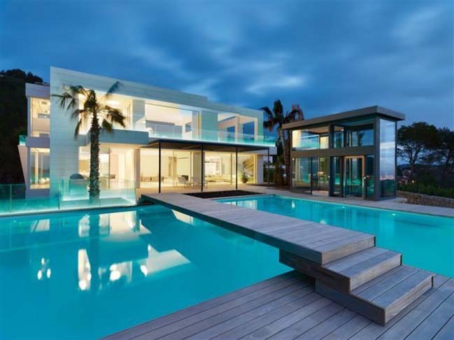Luxury villa with amazing LED light systems