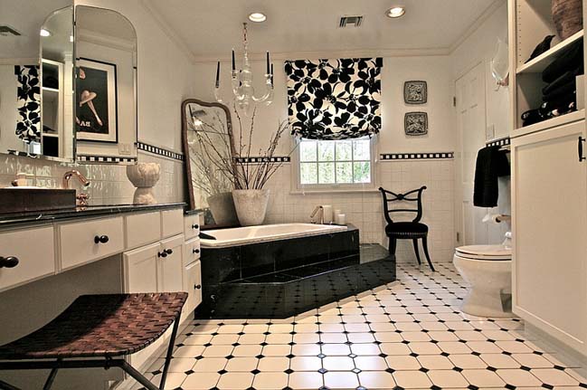 Black and white bathroom designs collection