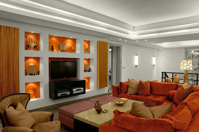 15 Living Rooms With White And Orange, Orange And Brown Living Room