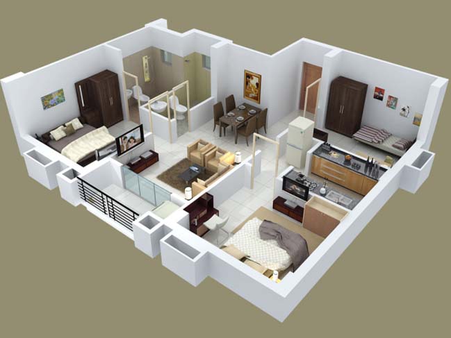 2 And 3 Bedroom House Plan Design Book