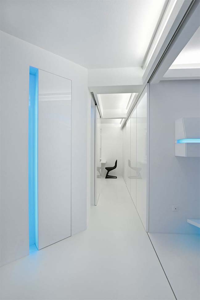 White Apartment with futuristic design