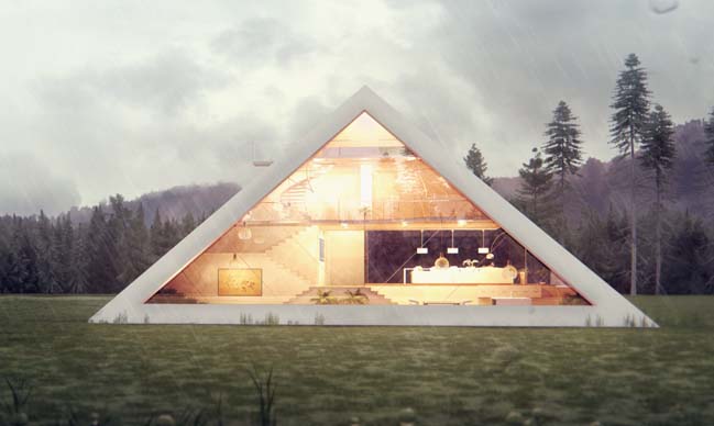 Unusual Modern Pyramid House by Juan Carlos Ramos