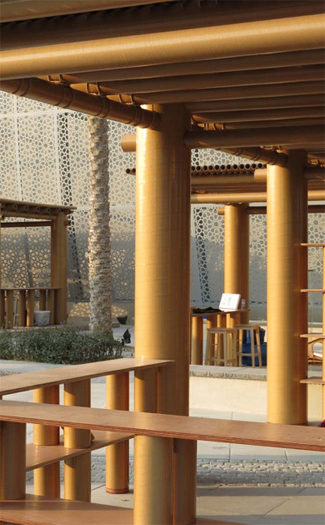 Amazing cardboard tubes architecture of Abu Dhabi Art Pavilion