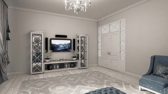 Elegant neoclassical living room design