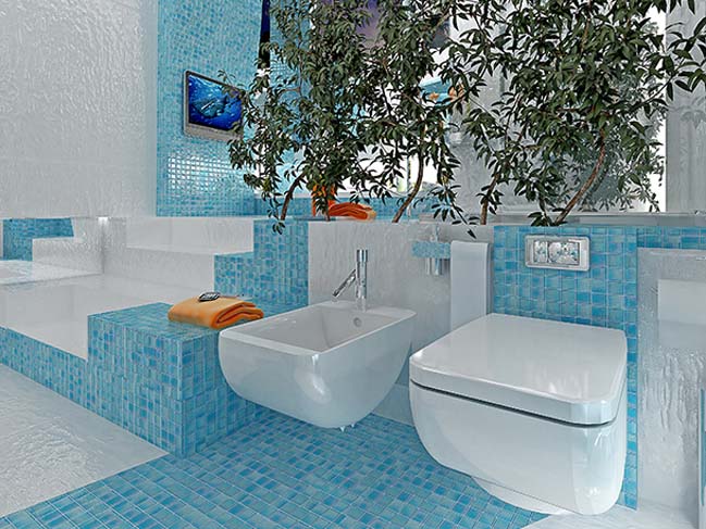 H2O in Geometry: Stunning bathroom design