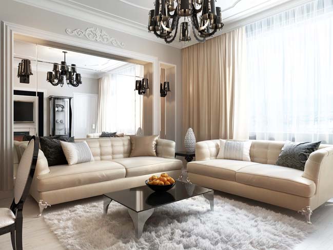 Luxury apartment with neoclassical style