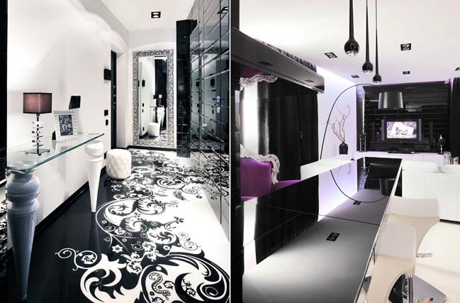 Black and white apartment in Russia