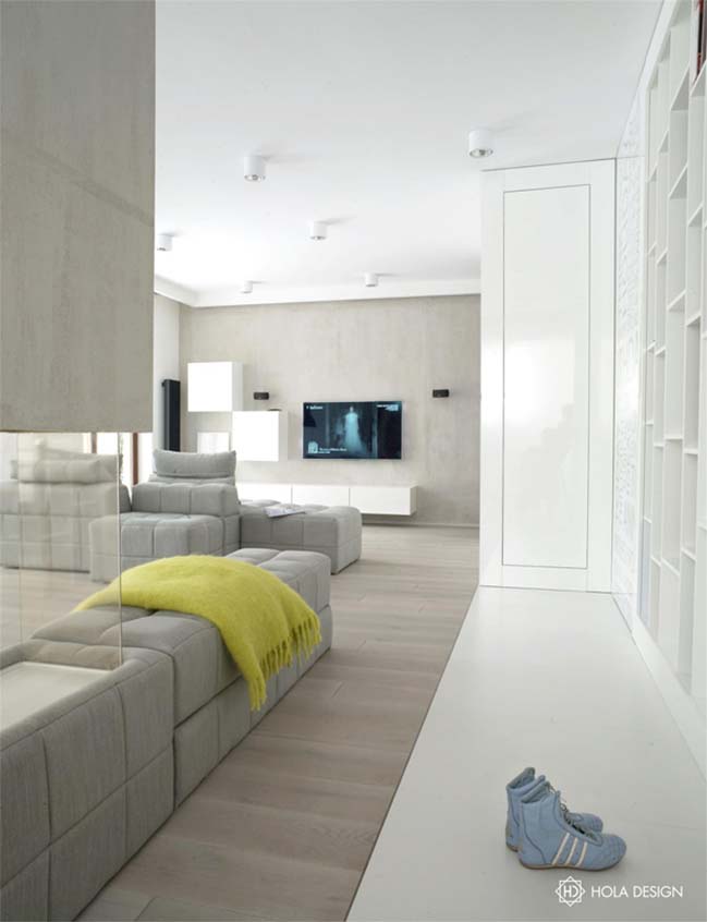 Minimalism apartment with shade of white