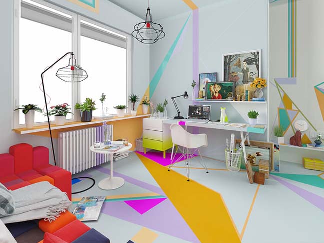 Lovely apartment with colorful painting