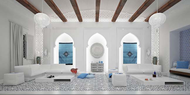 Luxury Moroccan living room design by Mimar Interior