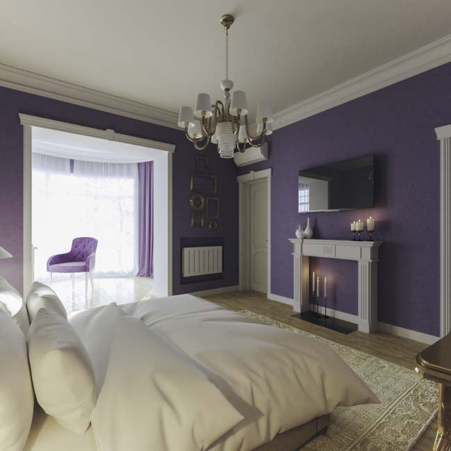 Purple bedroom design for girls by Artem Belousko