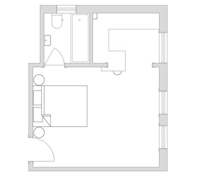 Small apartment 27sqm by Brad Swartz Architect