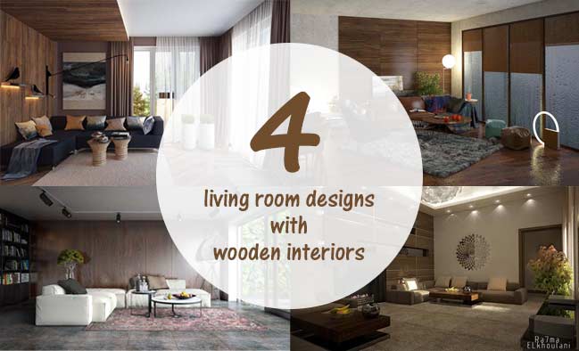 4 cozy living rooms with wooden interior design