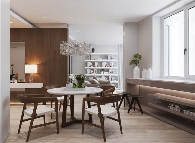 Elegant interior design for small apartment 57sqm