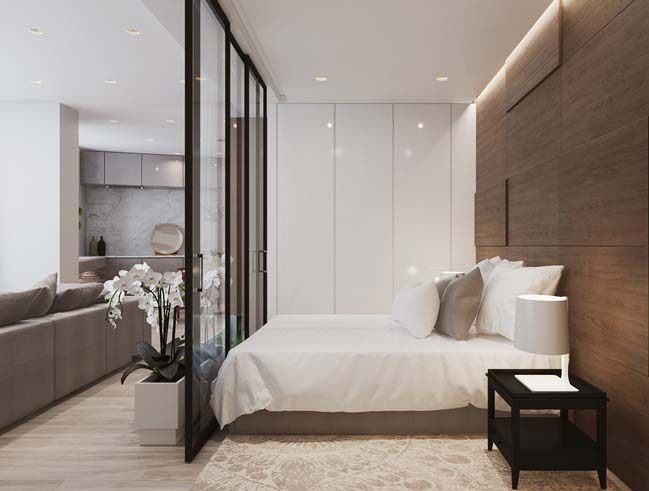 Elegant interior design for small apartment 57sqm