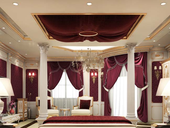 Luxury master bedroom design in classic style