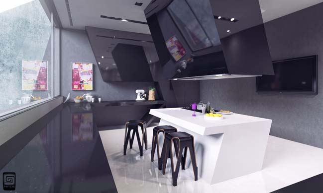 Futuristic kitchen design by M1TOS