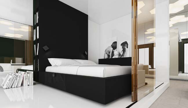 Modern interior design for one bedroom apartment