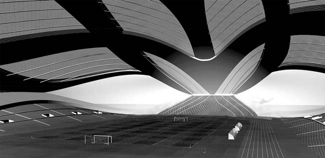 Beautiful architectural concept of The Stadium in Singapore