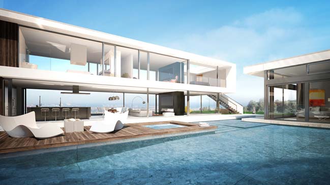 Architectural rendering of luxury house in Los Angeles