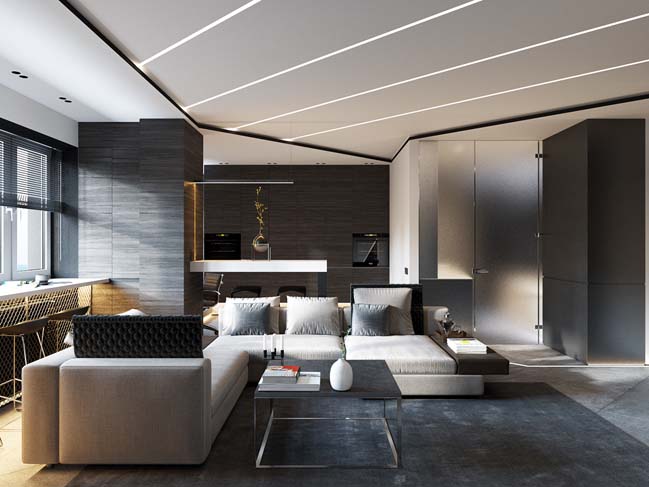 Luxury apartment 50 sqm by Shmidt Studio