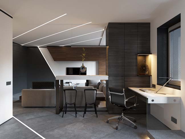Luxury apartment 50 sqm by Shmidt Studio