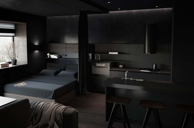 Black small apartment that will attract you attention