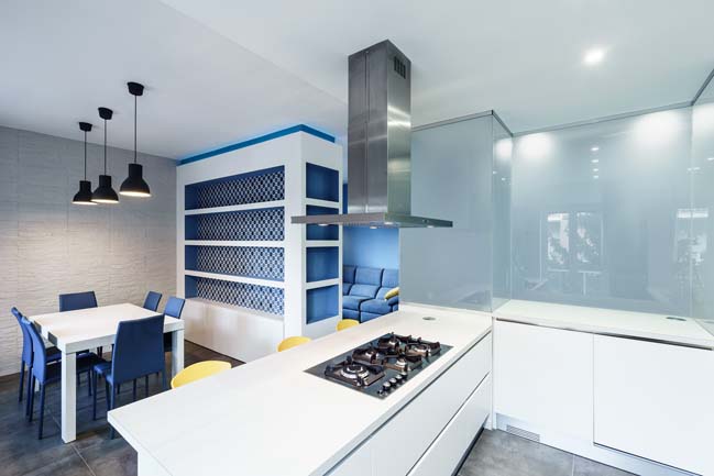 Prismatic blue apartment by Brain Factory