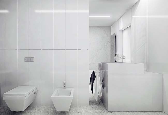 Modern minimalist penthouse apartment in Poland