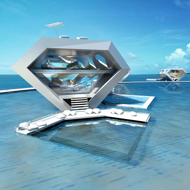 Futuristic architecture concept for luxury resort