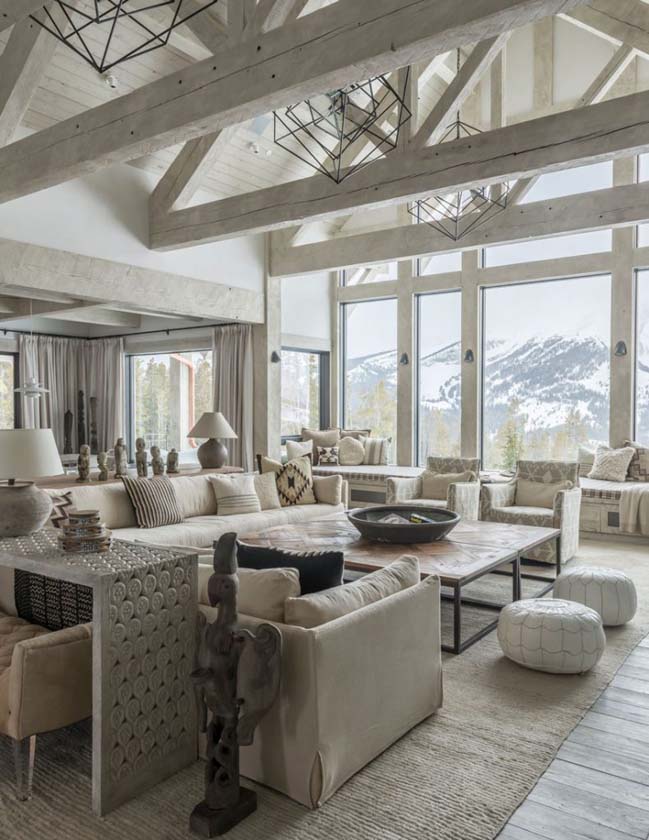 Luxury mountain house with rustic and zen interiors