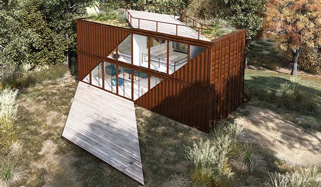 Shipping container house concept by LOT-EK Architecture