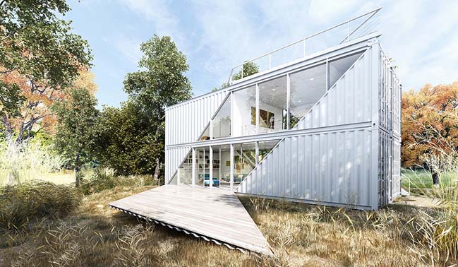 Shipping container house concept by LOT-EK Architecture