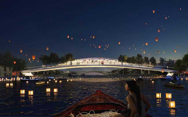 MVRDV’s Dawn Bridge offers seats to view a historic town near Shanghai