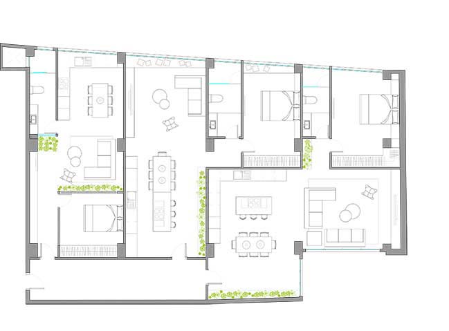 46sqm studio apartment in Poblenou by Egue y Seta