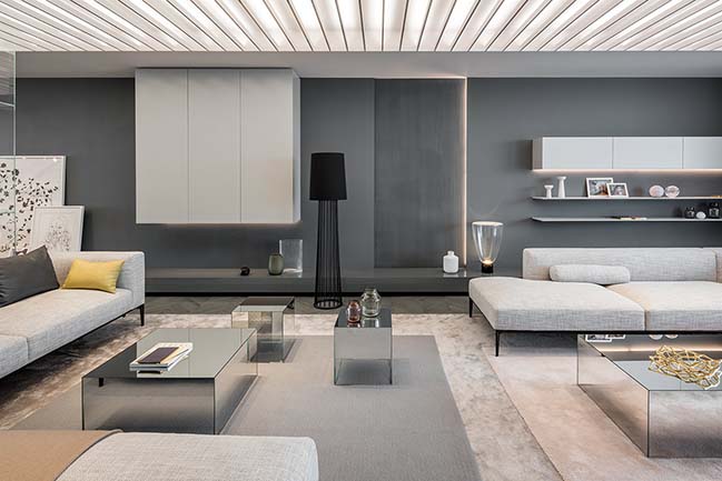 Shades of Grey penthouse apartment in Shanghai by Ippolito Fleitz Group