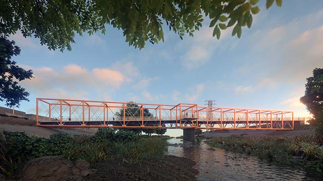 SPF:architects to begin construction on LA River Bridge in July 2018
