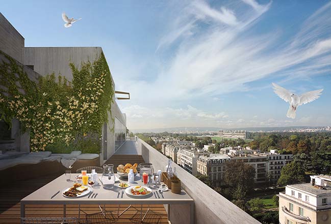 Foret Urbaine penthouse in Paris by Matteo Cainer Architecture