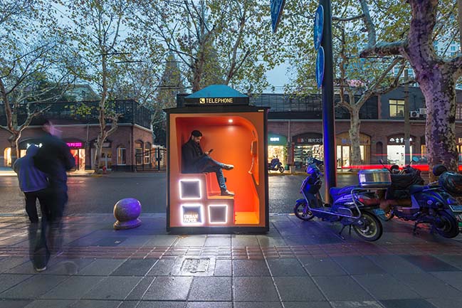 The Orange Booths in Shanghai by 100architects