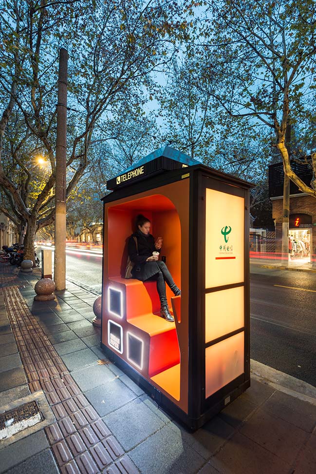 The Orange Booths in Shanghai by 100architects