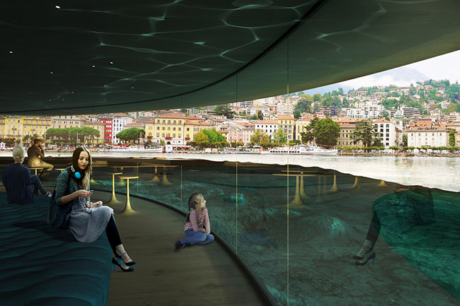 Reconfigurable waterfront and a floating garden in Lugano by CRA