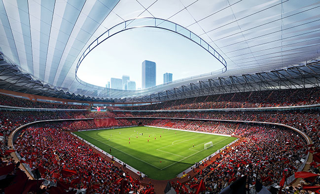 Xian International Football Centre by Zaha Hadid Architects