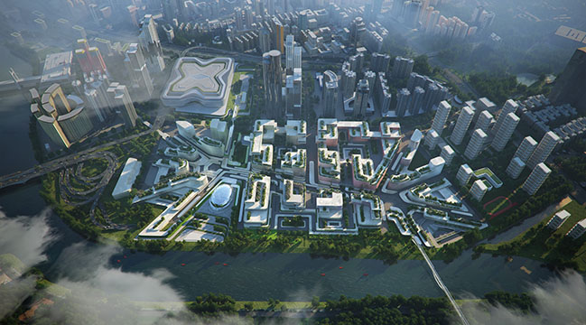 Huanggang Port Area masterplan by Zaha Hadid Architects